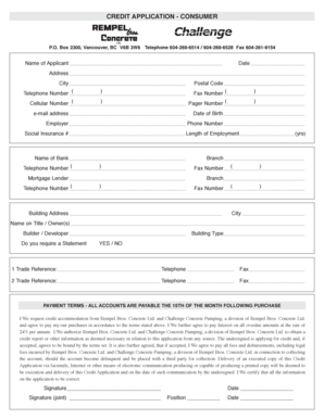 Consumer Credit Application