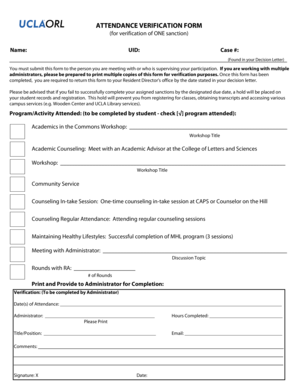 Attendance Verification Form