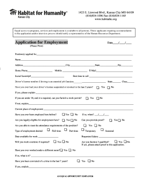 Employment Application Form