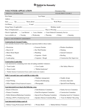Volunteer Application Form