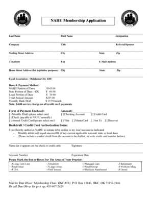 NAHU Membership Application Form