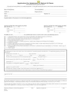 North Dakota Tax Abatement Application