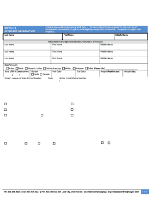 Salt Lake City Ground Transportation Badge Application