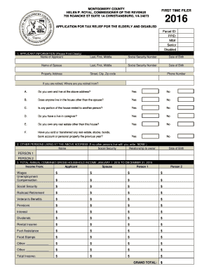 Virginia Tax Relief Application for Elderly and Disabled