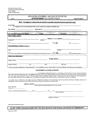 Montana Notary Public Application
