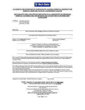 Florida Nonresident Dealer Exemption Certificate