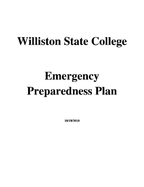 Williston State College Emergency Preparedness Plan