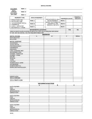 Rental Income Tax Form