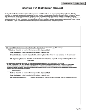 Inherited IRA Distribution Request Form