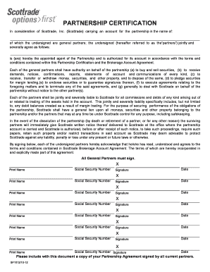 Partnership Certification Agreement