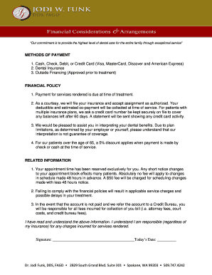 Dental Office Financial Policy