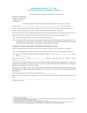 Withholding Statement - FFI1 - NQI2
