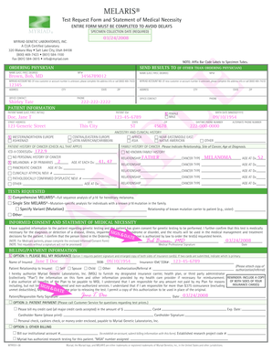 MELARIS Test Request Form and Statement of Medical Necessity