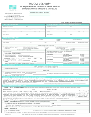 Buccal Colaris Test Request Form