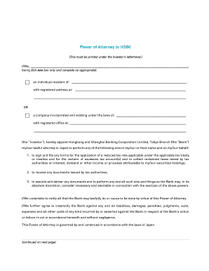 Power of Attorney to HSBC