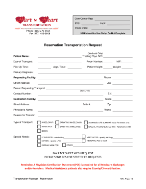 Medicaid Transportation Request Form