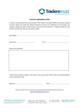 Account Amendment Form