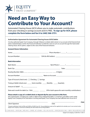 ACH Debit Authorization Form