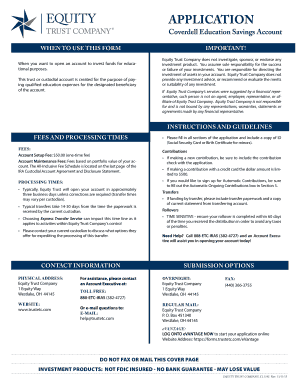 Coverdell Education Savings Account Application