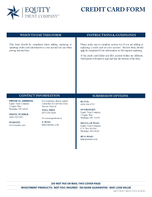 Credit Card Form for IRA Account