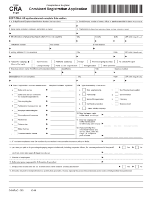 Maryland Combined Registration Application
