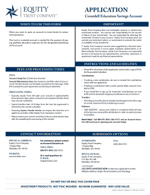 Coverdell Education Savings Account Application