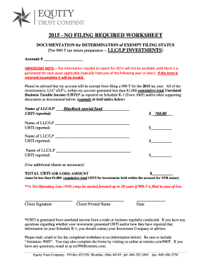 2015 990-T Exempt Filing Worksheet