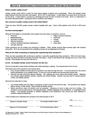 Sudden Cardiac Arrest Prevention Act Form