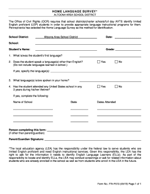 Home Language Survey Form