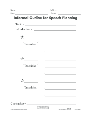 Informal Outline for Speech Planning