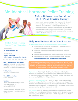 fillable online bio identical hormone pellet training college bhrt flyer