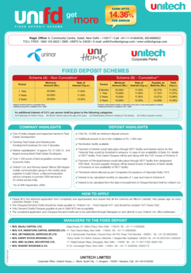Unitech Fixed Deposit Application Form