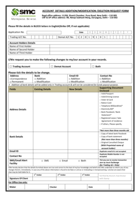 Account Details Modification Request Form
