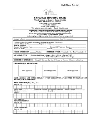 NHB Sunidhi Term Deposit Application Form