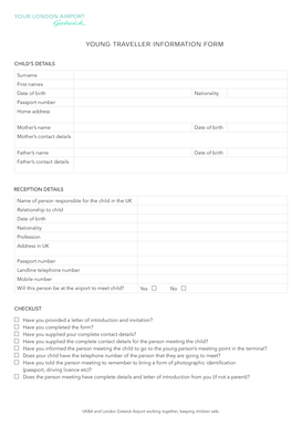 Young Traveller Information Form