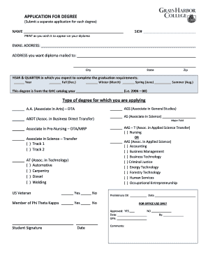 Application for Degree