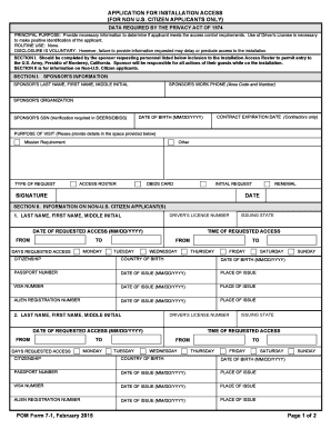 Application for Installation Access