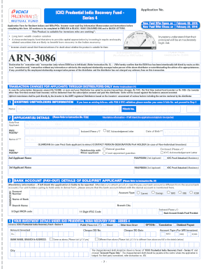 ICICI Prudential India Recovery Fund Series 4 Application Form