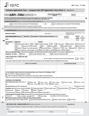 Lumpsum Cum SIP Application Form