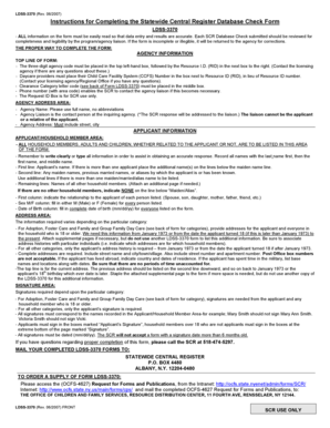 New York State Central Register Database Check Form