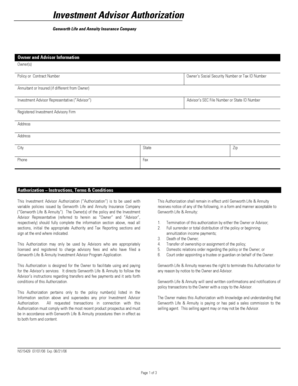 Investment Advisor Authorization Form