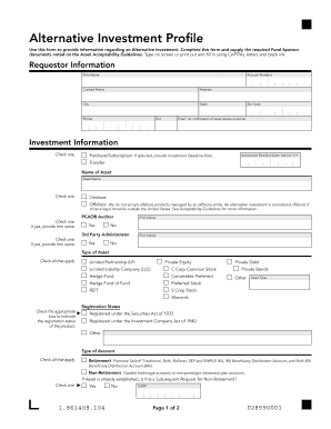 Alternative Investment Profile Form