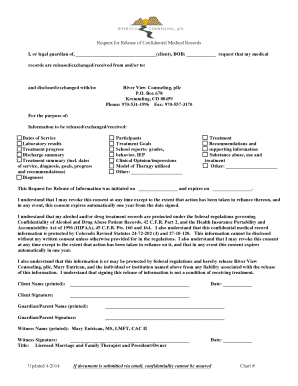 Request for Release of Confidential Medical Records
