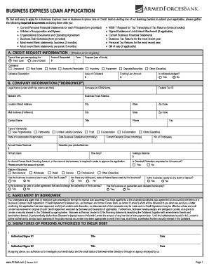 Business Express Loan Application