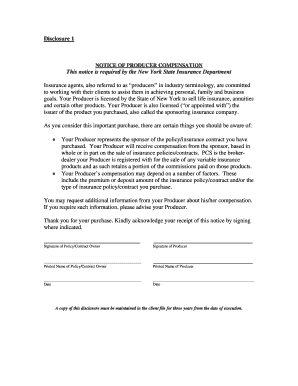 Notice of Producer Compensation