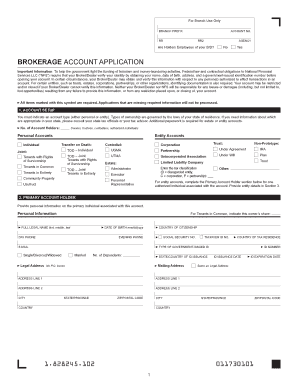 Brokerage Account Application Form