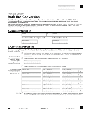 Premiere Select Roth IRA Conversion Form