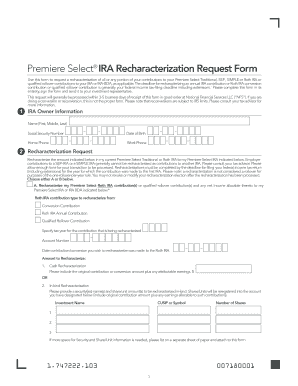 Premiere Select IRA Recharacterization Request Form