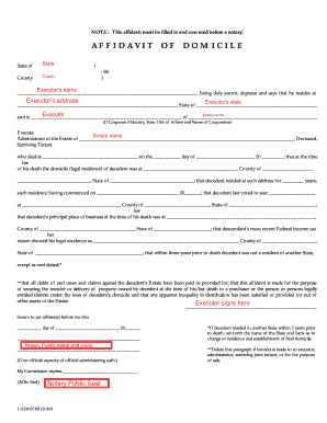 Affidavit of Domicile