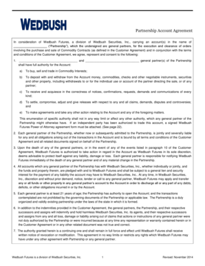 Partnership Account Agreement
